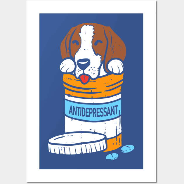 Antidepressant cute beagles dogs Wall Art by thuhongshopd